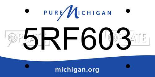 5RF603 Michigan License Plate