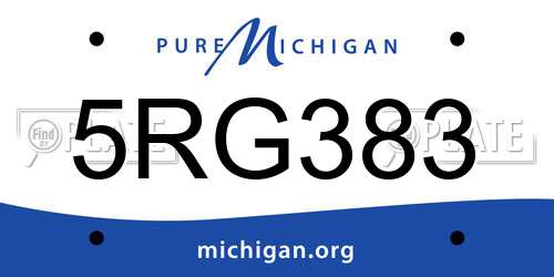 5RG383 Michigan License Plate