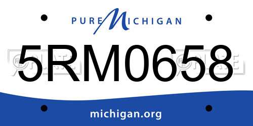 5RM0658 Michigan License Plate