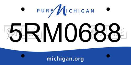 5RM0688 Michigan License Plate
