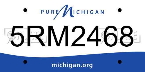 5RM2468 Michigan License Plate