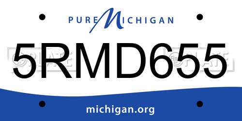 5RMD655 Michigan License Plate