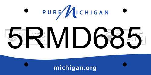 5RMD685 Michigan License Plate