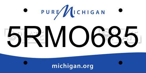 5RMO685 Michigan License Plate