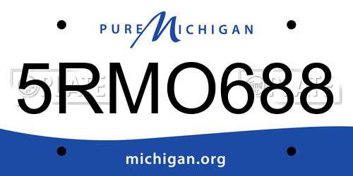 5RMO688 Michigan License Plate