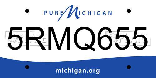 5RMQ655 Michigan License Plate
