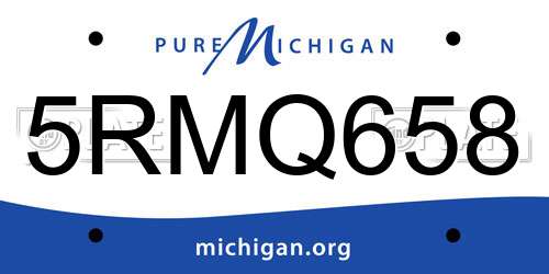 5RMQ658 Michigan License Plate