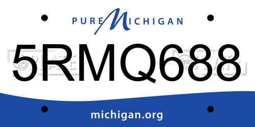 5RMQ688 Michigan License Plate