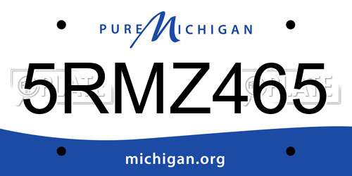 5RMZ465 Michigan License Plate