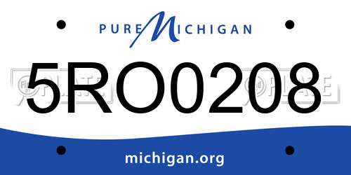 5RO0208 Michigan License Plate