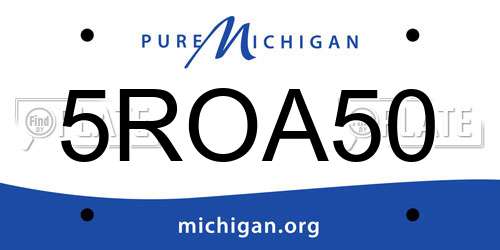 5ROA50 Michigan License Plate