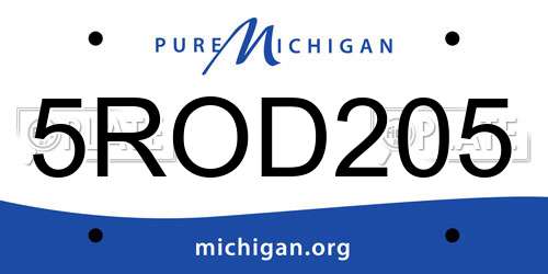 5ROD205 Michigan License Plate