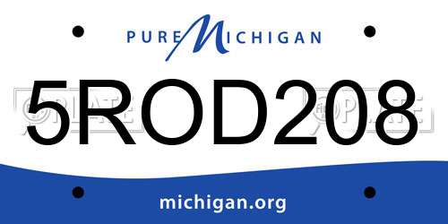 5ROD208 Michigan License Plate