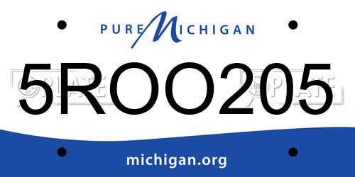 5ROO205 Michigan License Plate