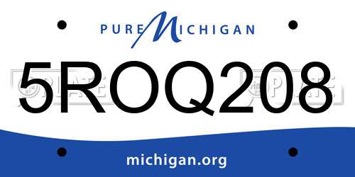 5ROQ208 Michigan License Plate