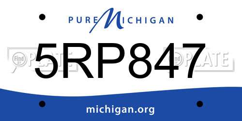 5RP847 Michigan License Plate
