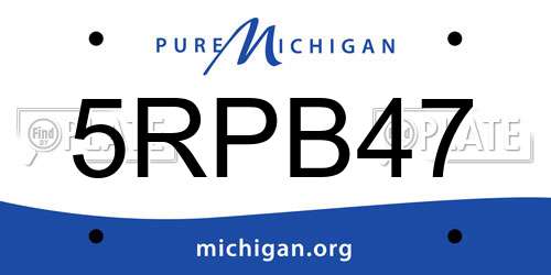 5RPB47 Michigan License Plate