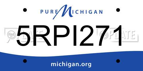 5RPI271 Michigan License Plate