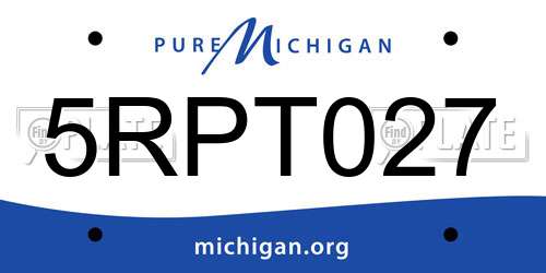 5RPT027 Michigan License Plate