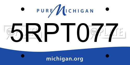 5RPT077 Michigan License Plate