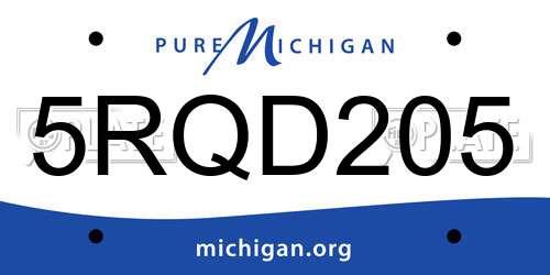 5RQD205 Michigan License Plate