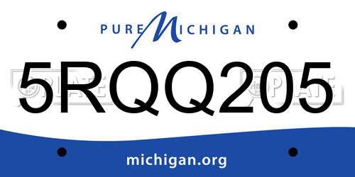 5RQQ205 Michigan License Plate