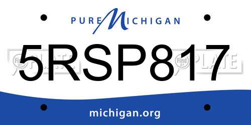 5RSP817 Michigan License Plate