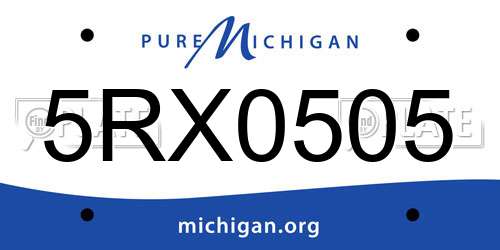 5RX0505 Michigan License Plate