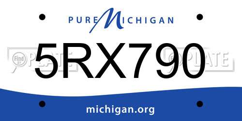 5RX790 Michigan License Plate