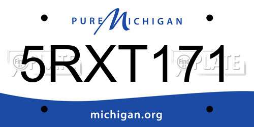 5RXT171 Michigan License Plate