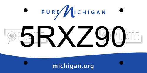 5RXZ90 Michigan License Plate