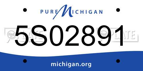 5S02891 Michigan License Plate