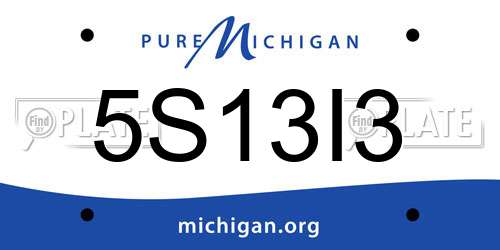 5S13I3 Michigan License Plate