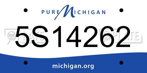 5S14262 Michigan License Plate