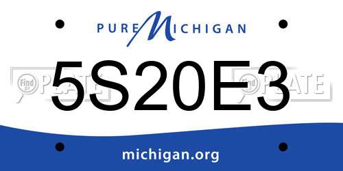 5S20E3 Michigan License Plate