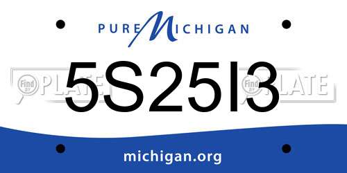 5S25I3 Michigan License Plate