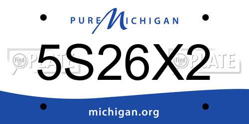 5S26X2 Michigan License Plate