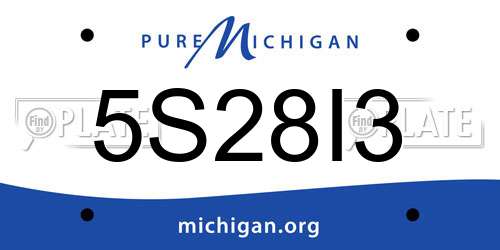 5S28I3 Michigan License Plate