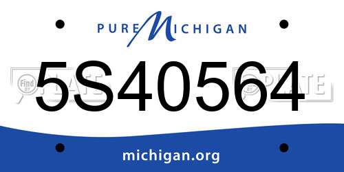 5S40564 Michigan License Plate