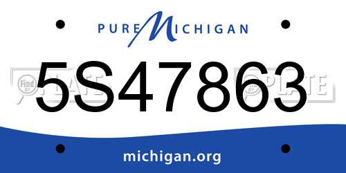 5S47863 Michigan License Plate