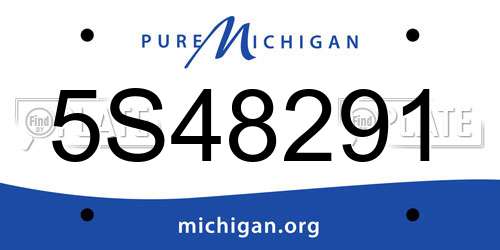 5S48291 Michigan License Plate