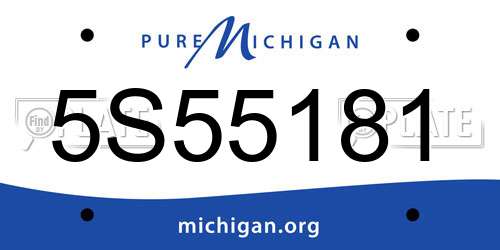 5S55181 Michigan License Plate