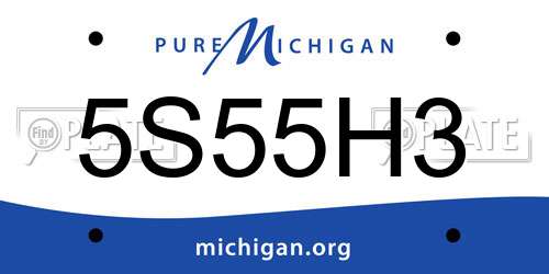 5S55H3 Michigan License Plate