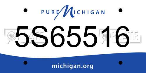 5S65516 Michigan License Plate