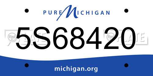 5S68420 Michigan License Plate
