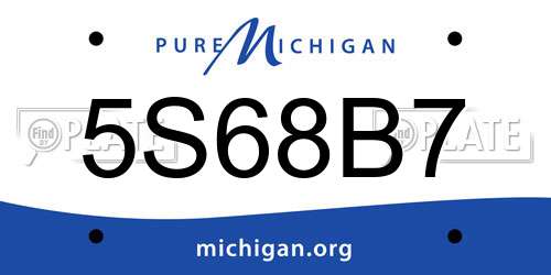 5S68B7 Michigan License Plate