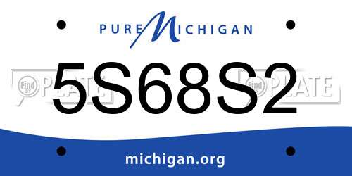 5S68S2 Michigan License Plate