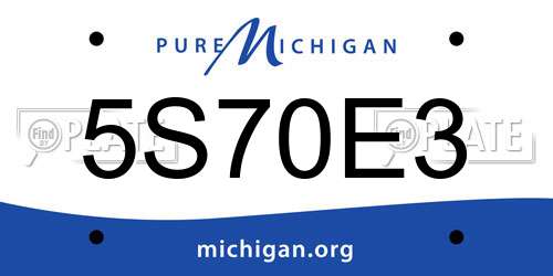 5S70E3 Michigan License Plate