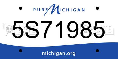 5S71985 Michigan License Plate