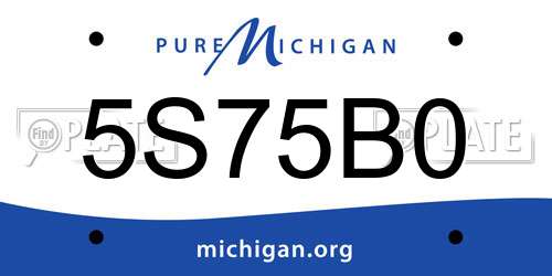 5S75B0 Michigan License Plate